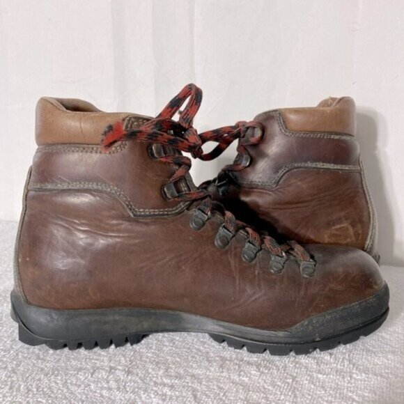 Vintage Scarpa Brown Leather Lace Up Mountaineering Hiking Ankle Boots 40 - Picture 12 of 14